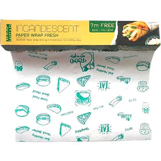 INCANDESCENT PAPER Food Wrapping Roll 27 M  Durable  Food-Safe Roll for Home, Restaurants  Catering Use