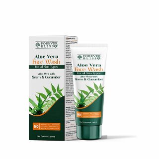 Forever bliss MOISTURIZING ALOEVERA FACE WASH  Oil Control For Healthy Glowing skin  Suitable for All Skin Types(60ml)