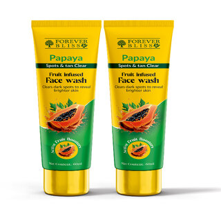 Forever Bliss Papaya Fruit Infused Face Wash-(60ml2) Papaya  Vitamin C + A  For Healthy Glowing skin