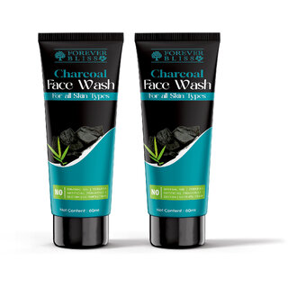 Forever bliss Charcoal Face Wash with Activated Charcoal for Oil Control For Healthy Glowing skin  Suitable for All Ski