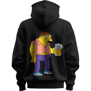 BULL CLOTHING Premium Black Barney Gumble Hoodie  280 GSM Fleece Sweatshirt for Comfort  Durability (S)