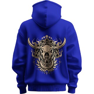 BULL CLOTHING Men's Bull Graphic Dark Blue Hoodie  60 Cotton, 40 Polyester  280 GSM for Comfort  Durability (M)