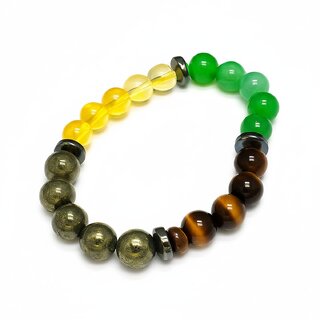 Tiny Shiny Money Magnet Bracelet for Men  Women Pyrite, Citrine, Tiger Eye, Green Aventurine Stones - Bangles & Bracelets | Buy online on ZillyBuy