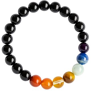 Tiny Shiny 7 Chakra Bracelet Original Certified with Lava Stone for Chakra Healing, Money, Health - Bangles & Bracelets | Buy online on ZillyBuy