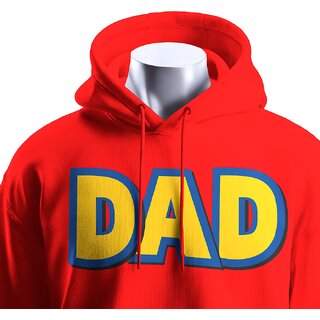 BULL CLOTHING DAD Red Hoodie Design with 60 Cotton / 40 Polyester  280 GSM for Softness and Comfort (XXL)