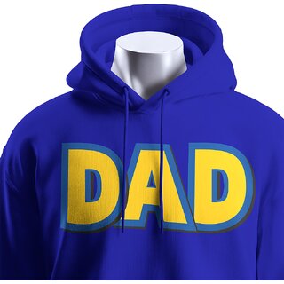 BULL CLOTHING DAD Dark Blue Hoodie Design with 60 Cotton / 40 Polyester  280 GSM for Softness and Comfort (S)