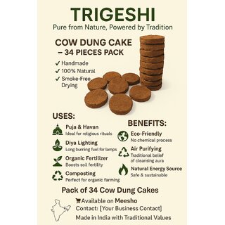 Natural Cow Dung Cake for Hawan  Pooja  25 Pieces  Pure Gobar Upla for Agnihotra, Organic Farming  Mosquito Repellen