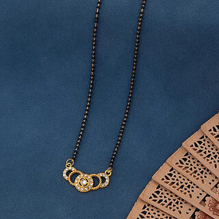 Designer and stylish Gold Plated Mangalsura for Women Alloy Mangalsutra silver
