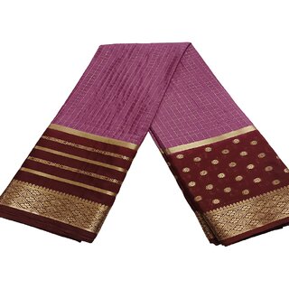 Elegant Pink Crape Saree with Rich Contrast Double Border - Sarees | Buy online on ZillyBuy