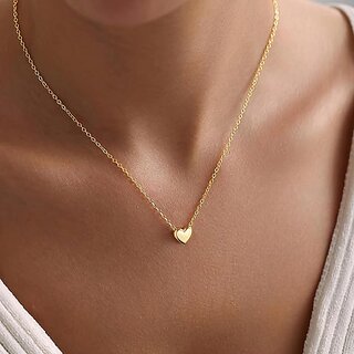 Gold Plated Round Shep Pendent And Golden Chain silver