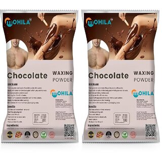2 Packs of Mohila Hair Removal Chocolate Wax Powder for Men Women Painless Body Hair Removal Wax Powder (100 gm each)
