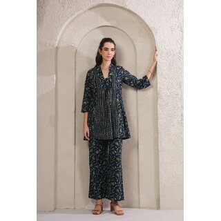 Elara Women's Floral Co-ord Set - Chic Casual Outfit with Wide-Leg Pants