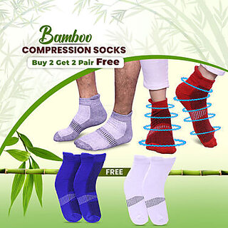 Bamboo Compression Socks Buy 2 Get 2 Pair Free (CS07)_CLN-T-132 - Socks | Buy online on ZillyBuy