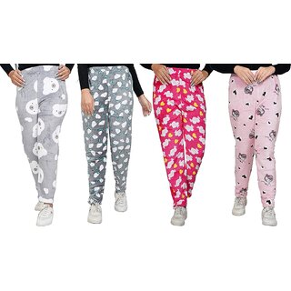 (Pack of 1) Minha Womens Printed Woolen Pyjama Lower - Stylish & Comfortable (Assorted Colors)_CLN-T-151