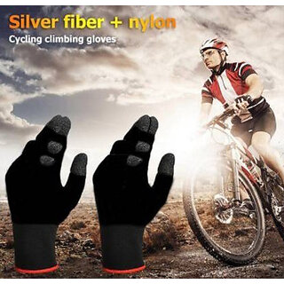 anti sweat finger mobile touch screen and pubg game and bike riding use gym and fitness gloves black cln t 183