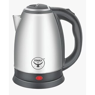 Starly Ignite Kettle  Stainless Steel Electric Kettle 18 Litre 1500 Watts Fast Boiling Portable Kettle  Power Indicator  Dry Run Protection  Auto Cut off  360 Degree Rotatable Silver