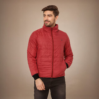 29k mens red reversible solid double sided comfortable long sleeve bomber winter jacket