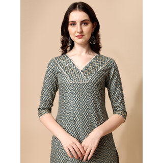 Elara Blue Cotton Blend Kurta For Women