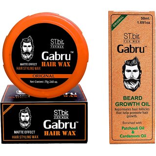 Combo Packs of ST.bir Gabru Matte Effect Hair Wax 75gm and Beard Oil 50ml