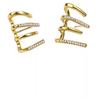MULTIWA 4 Line Stud Earring For Women  Girls  Elegant Multi-Line Crystal Stud Earrings  Lightweight  Stylish  Jewell - Earrings | Buy online on ZillyBuy