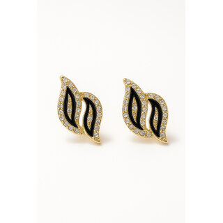 Elegant Leaf Stud Earrings For Women  Girls, Fashion Jewelry With Sparkling Stones - Earrings | Buy online on ZillyBuy