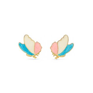 Enamel Cute Little Wings Multicolour Stud Earring, Copper Material, Butterfly Design - Earrings | Buy online on ZillyBuy