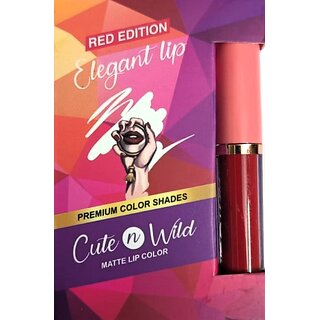 Cute n Wild Matte Lip Color  Long-Lasting Liquid Lipsticks (Set of 4 Shades) - Red Edition multicolor