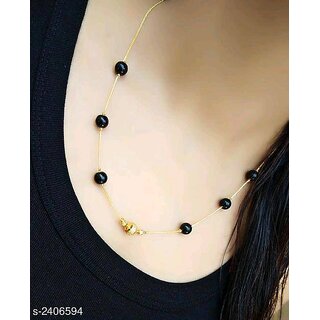 Traditional chains Black boll - 02 Gold-plated Plated Brass Chain black