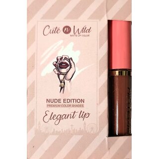 4-Shade Nude Matte Liquid Lipstick Set  Brown, Rose, Pink  Peach Nudes multicolor