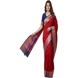 Elegant Haryanvi Silk Saree - Perfect Red Silk Saree for Weddings and Festive Occasions - Sarees | Buy online on ZillyBuy