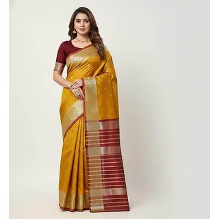 Exquisite Haryanvi Silk Saree with Maroon Blouse - Perfect for Compliment Day - Sarees | Buy online on ZillyBuy