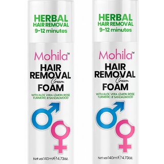 2 Packs of Mohila Hair Removal Cream For Hair Removal Foam Spray For Men  Women Painless Hair Removal (Pack of 1)