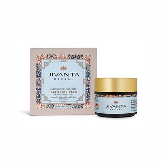 Jivanta Herbal D-Tan Face Pack For Tan Removal, Cleanses Pores  Brightening Skin With Saffron  Sandalwood