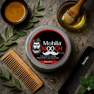 Mohila Mooch Moustache Wax for Men - Strong Hold  Long Lasting Styling Wax  Natural Look  Original Scent  75g Pack of 1