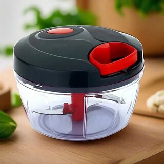 Manual Stainless Steel Handheld Vegetable Chopper - Effortlessly Chop Vegetables and Fruits with 5 Ultra-Sharp Blades for Quick Meal Preparation