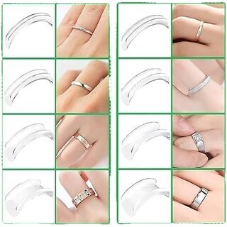 Silicone Ring Adjuster Set - 8 Pieces for Perfect Ring Fit silver