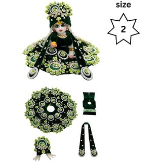 Tiny Shiny Laddu Gopal Poshak Thakur Ji Dress Heavy Designer Dress for Kanha Ji Fancy Dress(Size-2 , Inch-6)