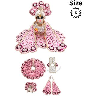 Tiny Shiny Laddu Gopal Poshak Thakur Ji Dress Heavy Designer Dress(Size-5 , Inch-10)