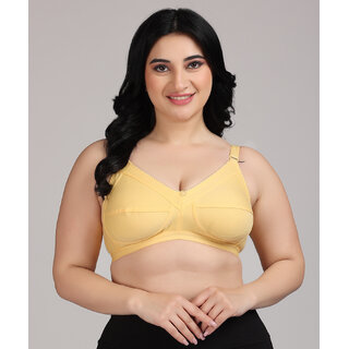ZIVOK Women Full Coverage Non Padded Bra (Yellow)