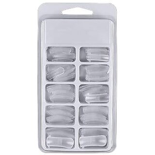 Kreni 100Pcs Jelly Poly Gel False Nail Tips Model Form For Full Cover Uv Gel Acrylic Nail Art Mold Fake Nails Extension Transparent Pack Of 1 Hj-Nt042