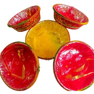 Shagun Basket Set for Wedding Gift Packing 5 Pieces Handcrafted Decorative Packing Basket for Shagun, Engagement, Hampers,1kg2kg Items 25x25cm Traditional Tray for Gifts - Home Improvement | Buy online on ZillyBuy