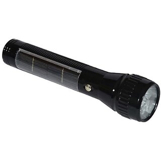 Solar LED Torch with Compass - (Black, Plastic and 1-Watt) - Electricals | Buy online on ZillyBuy