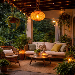 WEEBIZ Jullian Wall Lights, Ceiling Lights, Hanging Lights (Pendant Lights), Wall Lights Lamp Shade (Bamboo)