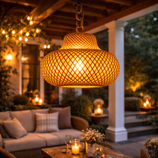 WEEBIZ Jullian9 Wall Lights, Ceiling Lights, Hanging Lights (Pendant Lights), Wall Lights Lamp Shade (Bamboo)