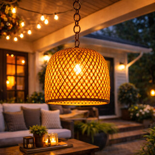 WEEBIZ Jullian21 Wall Lights, Ceiling Lights, Hanging Lights (Pendant Lights), Wall Lights Lamp Shade (Bamboo)