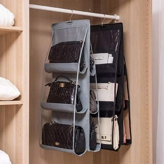 6 Pocket Large Foldable Hanging Purse Handbag for Living Room Bedroom Cupboards Organizer Collection Storage Holder (Multicolor, Size:31L x 30W X 90H) - Home Improvement | Buy online on ZillyBuy