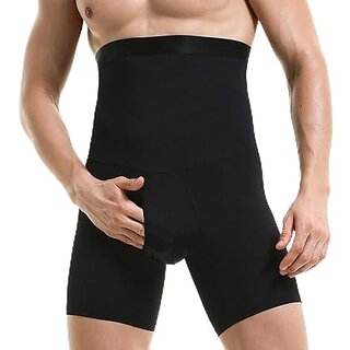 Ahina Shapewear Shorts High Waist Slimming Anti-Curling Underwear Body Shaper Seamless Boxer Brief, Black