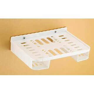 Tv Set Top Box Stand With Remote Holder Wall Mount Shelf Dth Stand For Wifi Router Stand All Type Of Set Top Box (white) - Home Improvement | Buy online on ZillyBuy