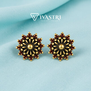 Vivastri Ravishing 1 Gram Gold Plated Alloy Stud Earrings for Women & Girls - VIVA2909ERG - Earrings | Buy online on ZillyBuy