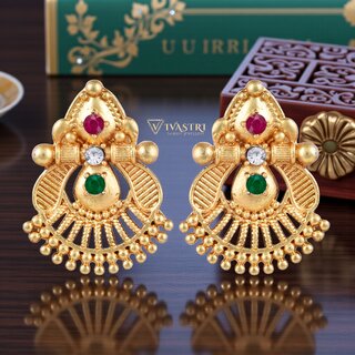 Vivastri Ravishing 1 Gram Gold Plated Alloy Stud Earrings for Women & Girls - VIVA2912ERG - Earrings | Buy online on ZillyBuy